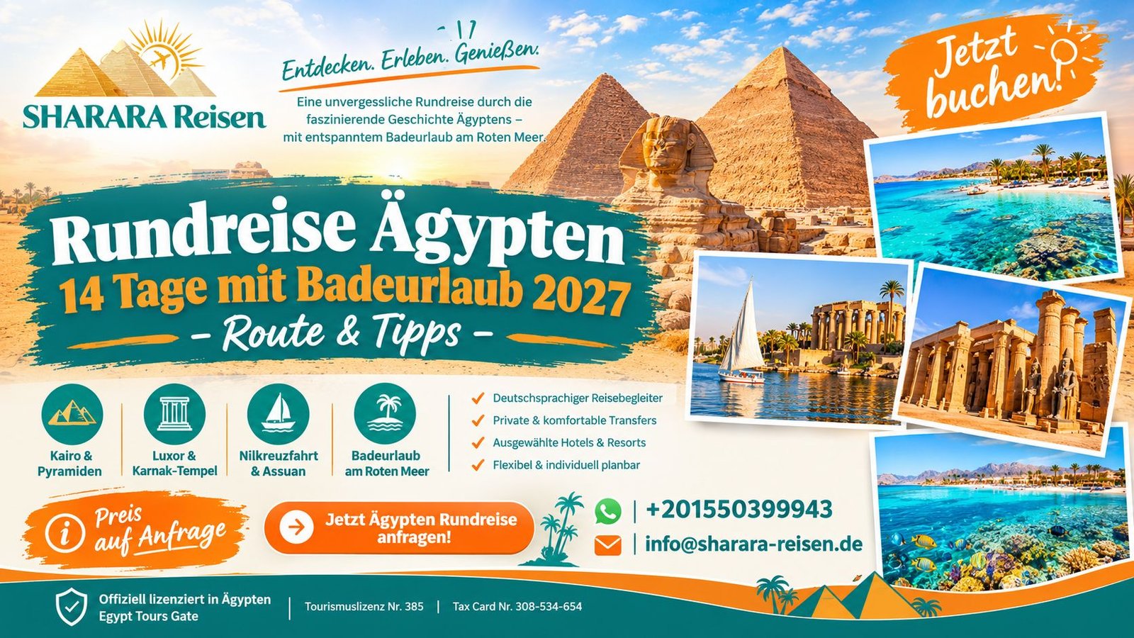 Rundreise Ägypten 14 Tage mit Badeurlaub 2027 – Route & Tipps